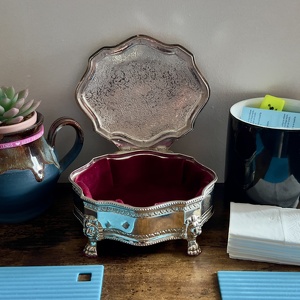 Silver Plated Pewter Jewellery Box